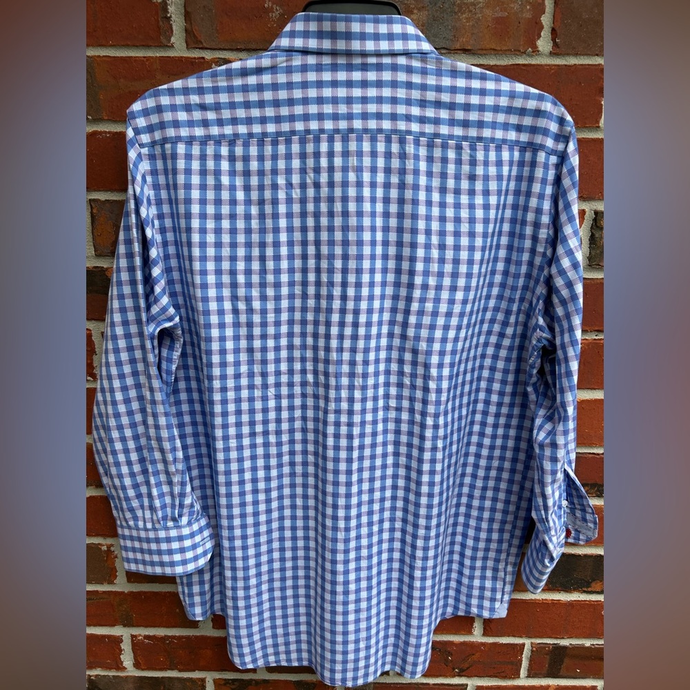 Robert Graham Mens Long Sleeve Button Down Blue/Pink Checkered Shirt Sz 43-17 XL - Picture 2 of 6